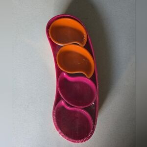 Source Unknown Pink and Orange Serveware Set